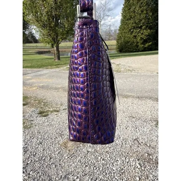 NWT Brahmin Melbourne Collection Lorelei Purple Acro Leather Shoulder Bag - Picture 5 of 16
